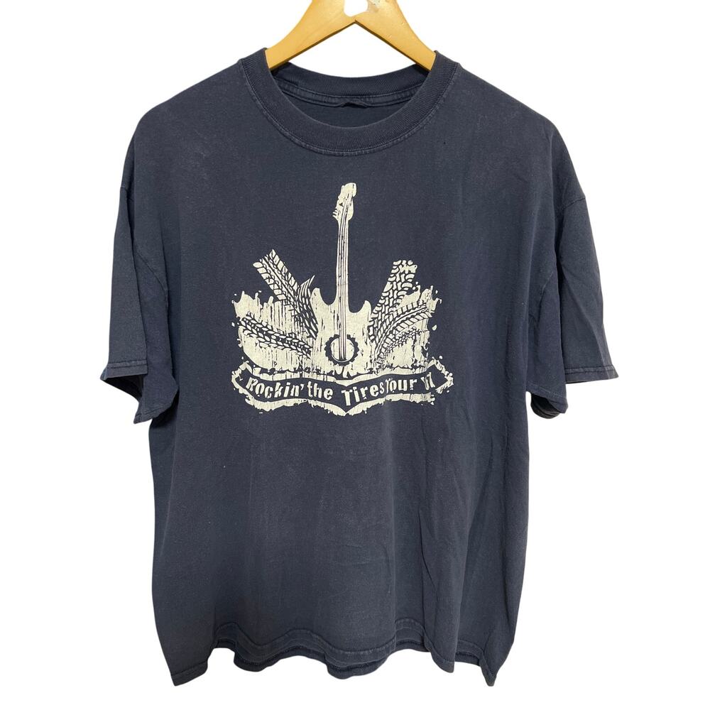 Rocking The Tirestour 2007 Band Navy Blue Men's Shirt *DImensions in Pictures*